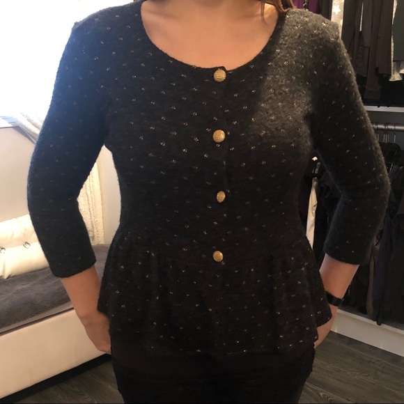 Peplum button up cardigan - Picture 7 of 7